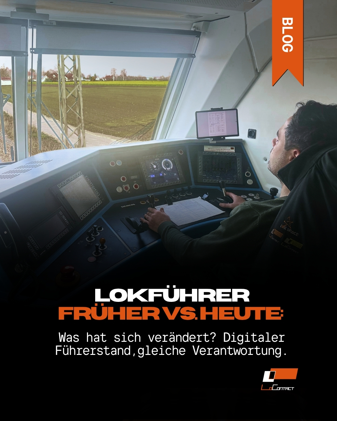 Das Bild zeigt einen Lokführer im Führerstand, symbolisch für: Wie sich der Lokführerberuf in den letzten 20 Jahren verändert hat